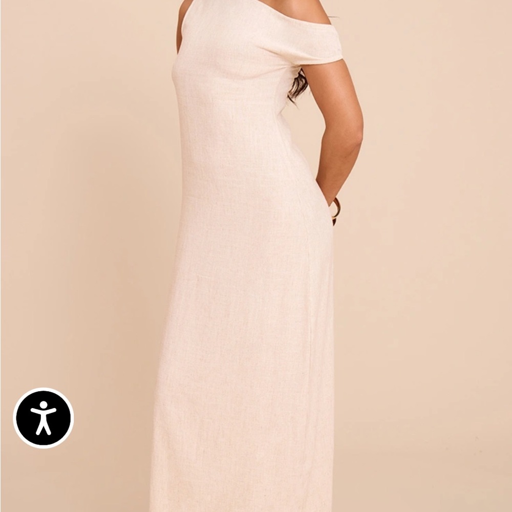 PrettyLittleThing One Shoulder Cream Dress